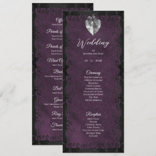 Programme de mariage gothique violet élégant