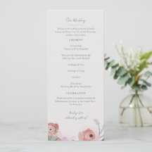Programme de mariage Gouache Blossoms