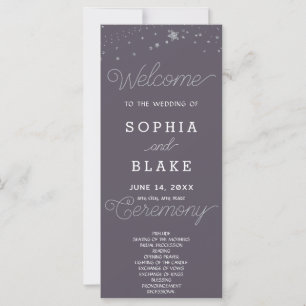 Programme de mariage Gris Fumée aux Étoiles Argent