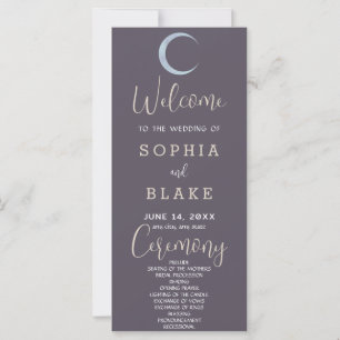 Programme de mariage Gris Fumée Croissant de Lune