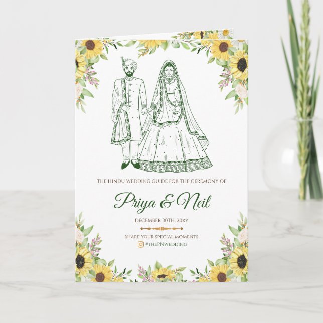 Programme de mariage Gujarati comme guide de maria (Devant)