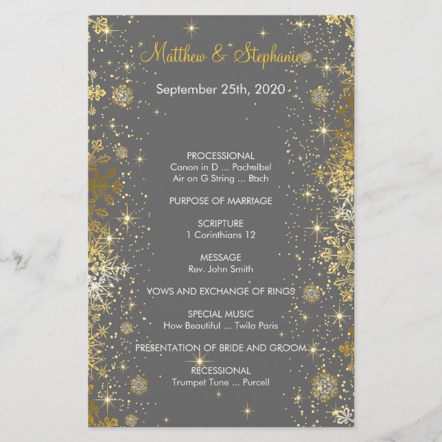 programme de mariage hivernal élégant Circulaire d (Devant)