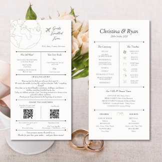 Programme de mariage infographique Carte minimalis
