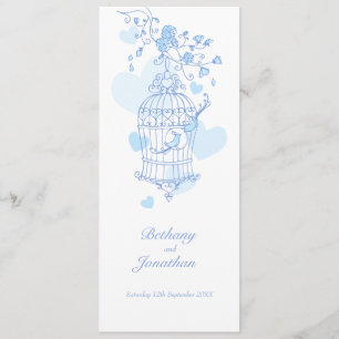 programme de mariage Inséparables bleu printemps