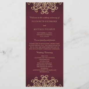 Programme de mariage inspiré par Maroon et Gold In