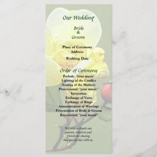 Programme de mariage Last Rose of Summer