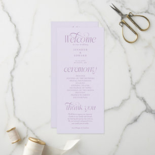 Programme de mariage Lilac à typographie moderne