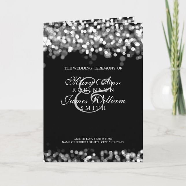 Programme de mariage Lumières d'argent (Devant)