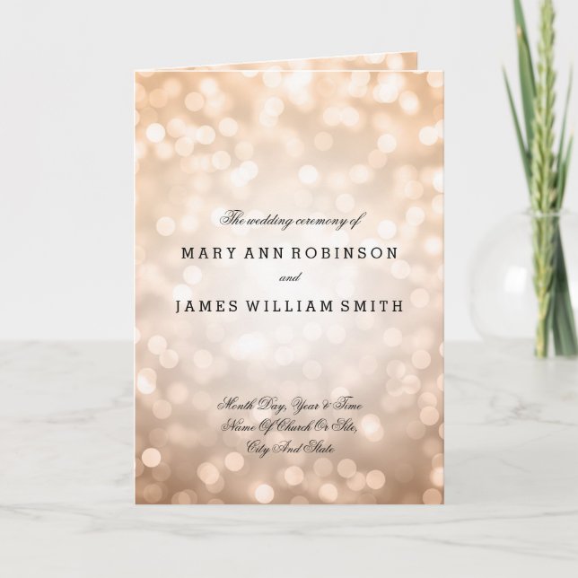 Programme de mariage Lumières Parties scintillant  (Devant)