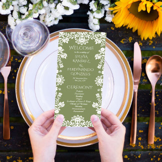 programme de mariage mexicain vert sauge Talavera
