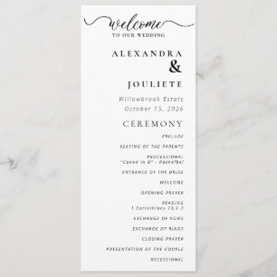 Programme De Mariage Minimal Moderne Ordre Des Évé