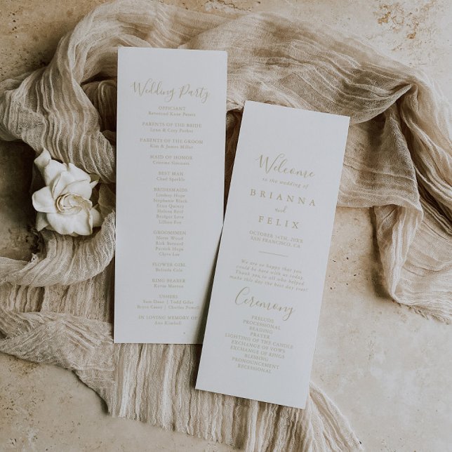 Programme de mariage minimaliste Gold (Créateur téléchargé)