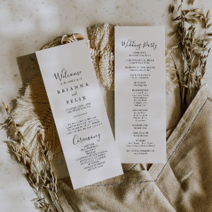 Programme de mariage minimaliste simple