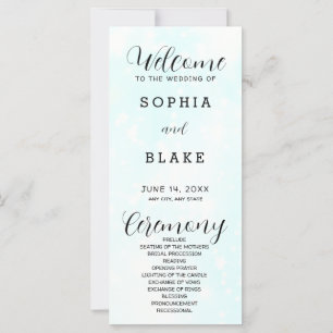 Programme de mariage moderne bleu clair et blanc