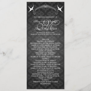 Programme de mariage Oiseaux Monogramme Noir