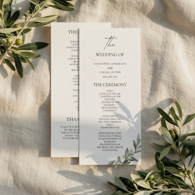 Programme de mariage Olive Branch | Élégante verdu (Créateur téléchargé)