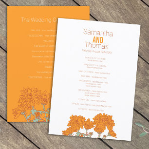 Programme de mariage Orange blanc chrysanthème
