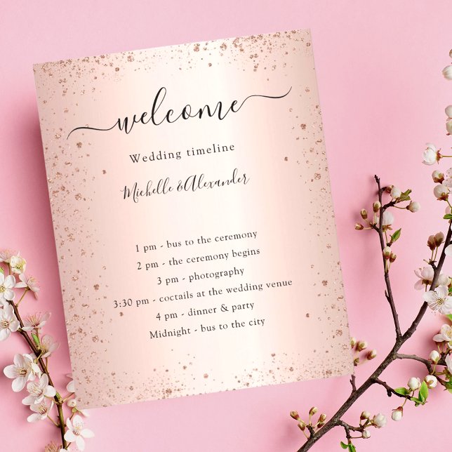 Programme de mariage pailleté rose gold budget (Créateur téléchargé)