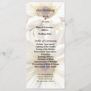 Programme de mariage paire de marguerites blanches