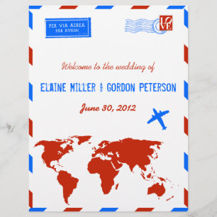 Programme de mariage par courrier aérien vintage C