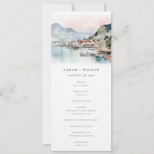 Programme de mariage paysage aquarelle Kauai Hawaï