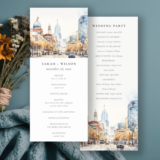 Programme de mariage paysager d'Indianapolis, Indi (Créateur téléchargé)