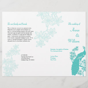 Programme de mariage Peacock Circulaire