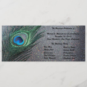 Programme de mariage Peacock Noir Sparkly