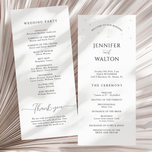 Programme de mariage Perles Blanches (Créateur téléchargé)