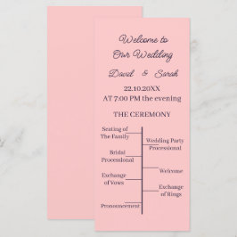 Programme De Mariage Personnalisé Simple Peach