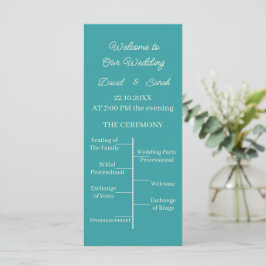 Programme de mariage personnalisé Turquoise simple