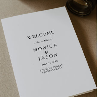 Programme de mariage plié minimaliste classique