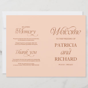 Programme de mariage plié minimaliste DIY Soft Pea