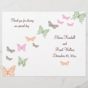 Programme de mariage pour baisers papillons