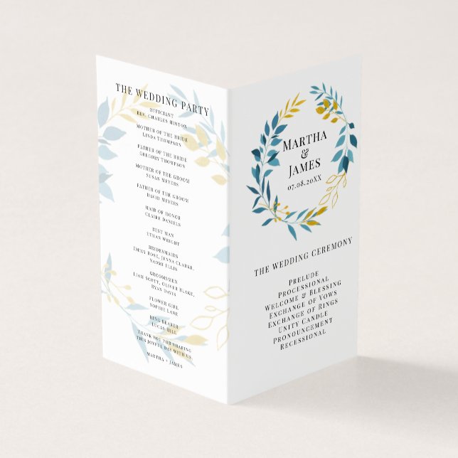 Programme de mariage pour la cérémonie de mariage  (Outside)