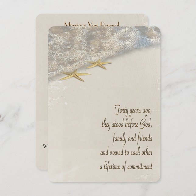 Programme de mariage pour le renouvellement de la  (Devant / Derrière)