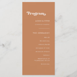 Programme de mariage pour sucre brun rétro élégant