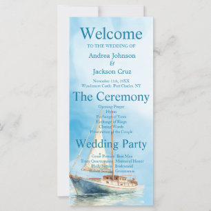 Programme de mariage pour voiliers Watercolor
