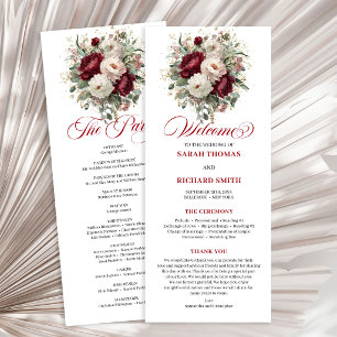 Programme de Mariage Raffiné Burgundy Or