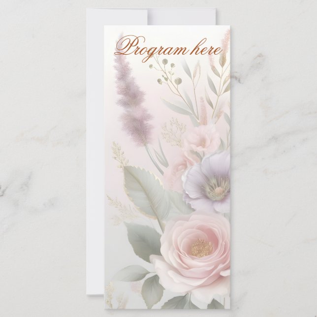 Programme de mariage romantique dans le jardin (Devant)