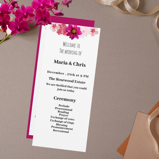 Programme de mariage romantique de jardin moderne (Créateur téléchargé)