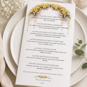 Programme de mariage romantique Freesia jaune cana