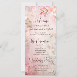 Programme de mariage romantique rose floral