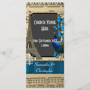 Programme de mariage romantique vintage Paris