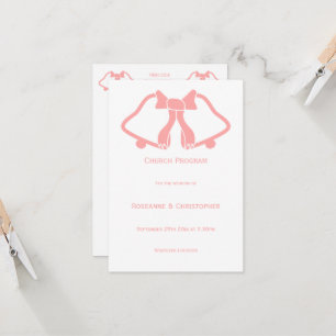 Programme De Mariage Rose Cloches Et Ruban