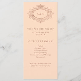 Programme de mariage rose poudré et or rose Faux G