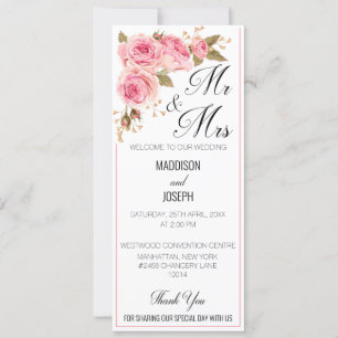 Programme de mariage rose vif