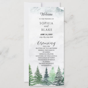 Programme de mariage rustique en montagne et forêt