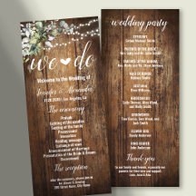 Programme de mariage rustique Greenery Eucalyptus
