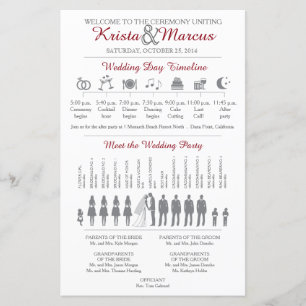 Programme de mariage Silhouettes simple